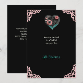 Elegant Heart Bröllopsdusch-inbjudan Inbjudningar