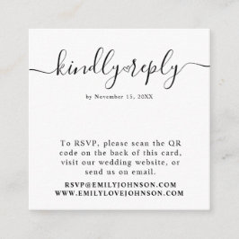 Elegant Heart Calligraphy QR Code Bröllop OSA Tilläggskort
