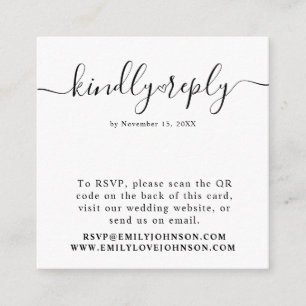 Elegant Heart Calligraphy QR Code Bröllop OSA Tilläggskort