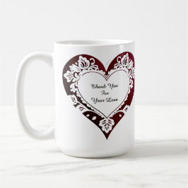 Elegant Heart Card With Red Roses Kaffemugg