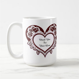 Elegant Heart Card With Red Roses Kaffemugg