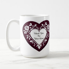 Elegant Heart Card With Red Roses Kaffemugg