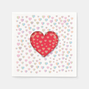 Elegant Heart-design med hjärtspektrum Pappersservett