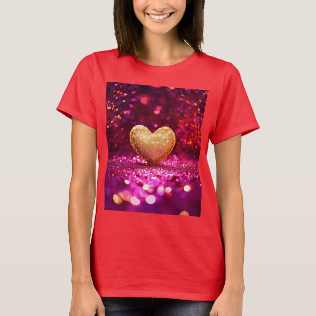 Elegant Heart Design T-Shirt (Framsida)