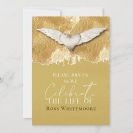 Elegant Heart Firande of Life Funeral Memorial Inbjudningar