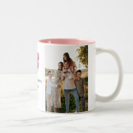 Elegant Heart Happy Valentine's Day Photo Två-Tonad Mugg