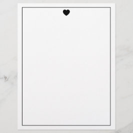 Elegant Heart Mark Letterhead Stylish Office Paper Brevhuvud
