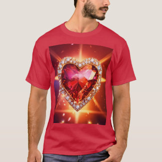 Elegant Heart med diamanter Abstrakt Art T-Shirt