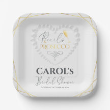 Elegant Heart Pärlor & Prosecco Guld Bröllopsdusch