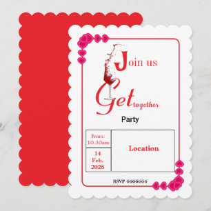 Elegant Heart Ram Valentine's Party Inbjudningar