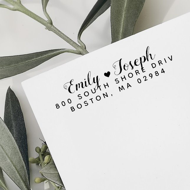 Elegant Heart-Returadress Självfärgande Stämpel (Elegant Heart Return Address Self-inking Stamp)