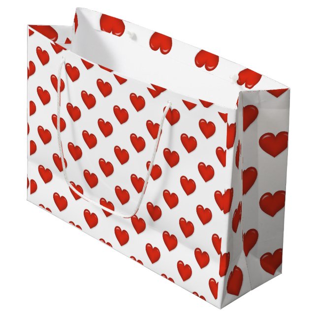 Elegant Heart Shape Large Gift Bag (Framsidan Vinklad)
