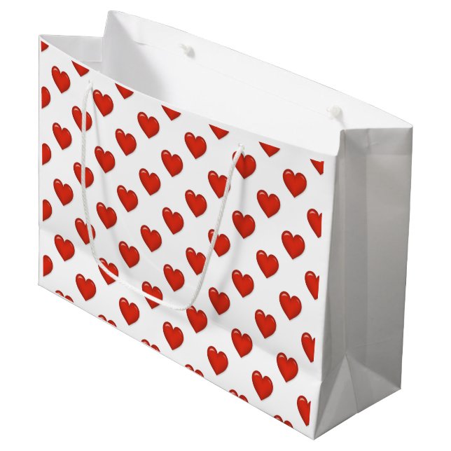 Elegant Heart Shape Large Gift Bag (Framsidan Vinklad)