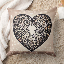 Elegant Heart Silhouette Kudde