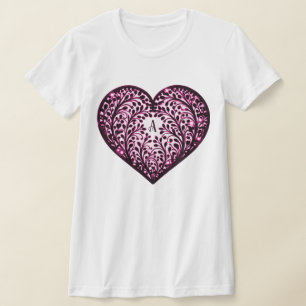 Elegant Heart Silhouette T Shirt