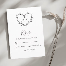 Elegant Heart-skript Bröllop OSA Kort