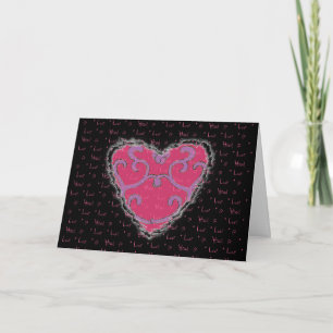 Elegant Heart Valentine Kärlek Romantik Card Helgkort