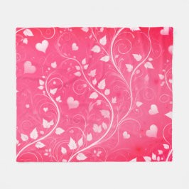 Elegant Heart Vines: Romantisk Blommigt Design Fleecefilt