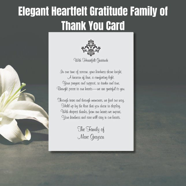 Elegant Heartfilt Gratitude Family of Tack Kort (Elegant Heartfelt Gratitude Family of Thank You Cards)