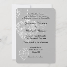 Elegant Hearts Bröllop Inbjudningar