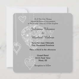 Elegant Hearts Bröllop Inbjudningar