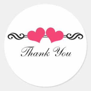 Elegant Hearts Tack Stickers, Rosa Runt Klistermärke