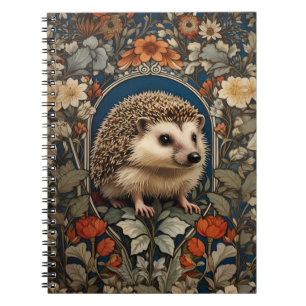 Elegant Hedgehog William Morris Inspired Anteckningsbok