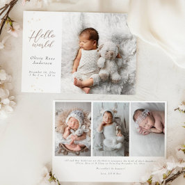 Elegant Hej Baby Photos Modern Calligraphy Birth Meddelande