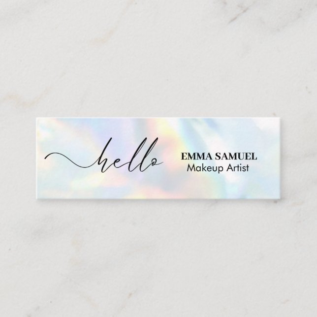 Elegant Hej Minimal kalligrafi Mini Visitkort (Framsida)
