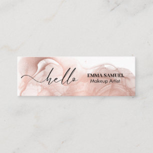 Elegant Hej Minimal kalligrafi Ro Guld Mini Visitkort