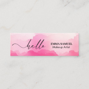 Elegant Hej Minimal Shock rosa för kalligrafi Mini Visitkort