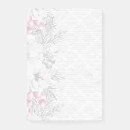 Elegant Helgdag Blommigt Berry White-jul Post-it Block