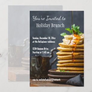 Elegant Helgdag Brunch Pancakes-inbjudan Inbjudningar