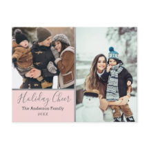 Elegant  Helgdag Cheer Photo Collage Silver