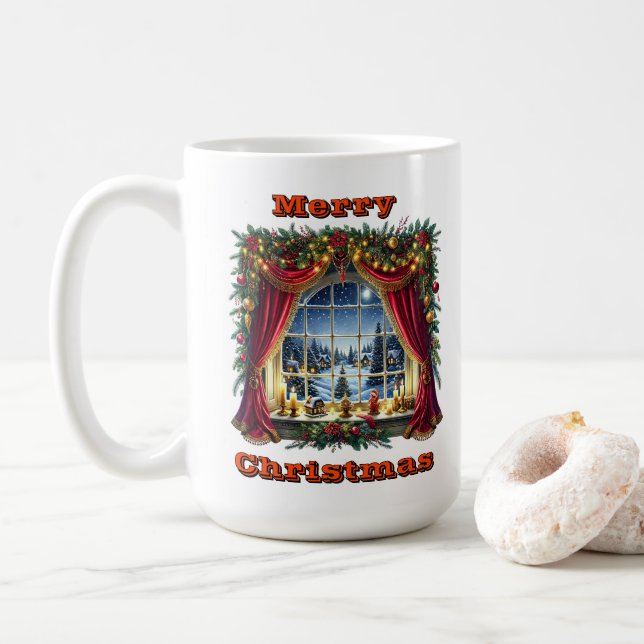 Elegant Helgdag Forest Scene Kaffemugg (Med munk)