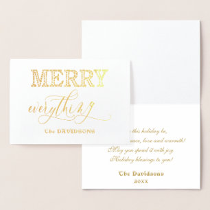 Elegant Helgdag Guld MERRY Allt typografi Folierat Kort