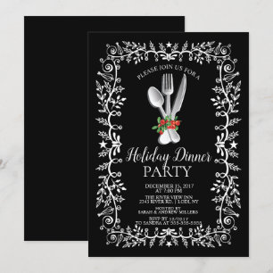 Elegant Helgdag - inbjudan till julmiddag