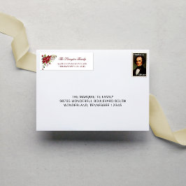 Elegant Helgdag Poinsettia Adress Returadress Etikett