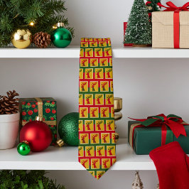 Elegant Helgdag Rener Mönster i Grönt Red Guld Slips