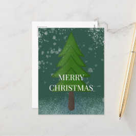 Elegant Helgdag Snowy Julgran Helg Vykort