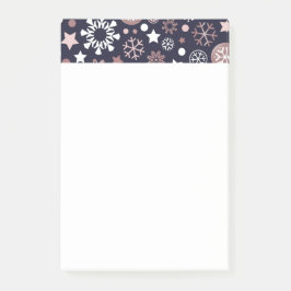 Elegant helgdagar på vintern rosa guld metalliska post-it block