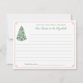 Elegant Helgdagar Rosa Grönt Adress for Bride Card Inbjudningar