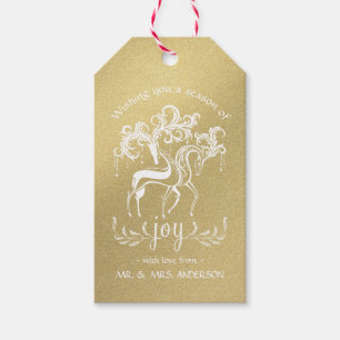Elegant helgdagren - guld- glitter för Faux Presentetikett