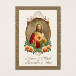 Elegant Helig Heart Jesus Bröllop Heliga Cards Visitkort