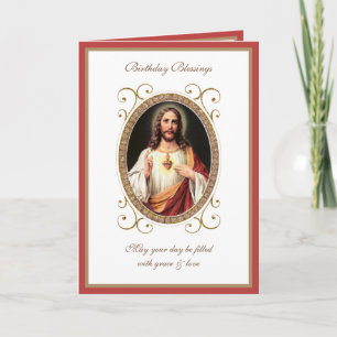 Elegant Helig Heart Jesus Vintage Card Kort