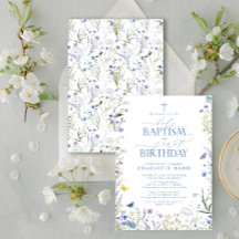 Elegant Heliga Baptism och Blåa blommor vid födels