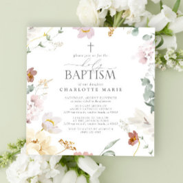 Elegant Heliga Baptism  Rosa Vattenfärgslådor Inbjudningar