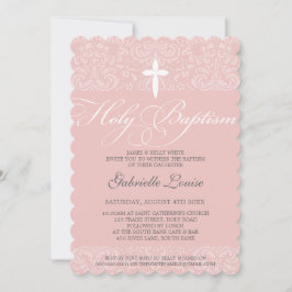 ELEGANT HELIGA BAPTISM-snyggtens dämpningsskript f Inbjudningar