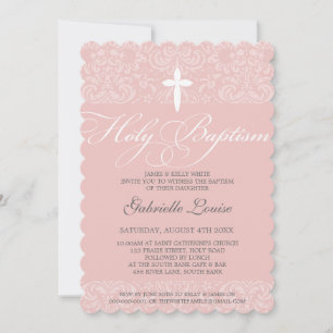 ELEGANT HELIGA BAPTISM-snyggtens dämpningsskript f Inbjudningar