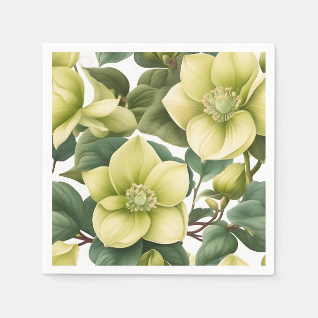 Elegant Hellebore Flowers Pappersservett (Framsidan)